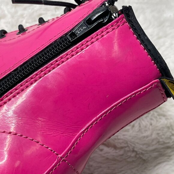 Dr. Martens Kid's Pink Delaney Softy T Leather Lace Up Boots Shoes Size 3 US - Picture 12 of 13